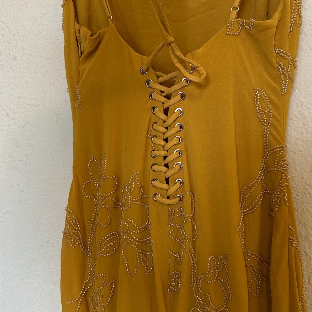 House of CB Mustard Yellow Embellished Maxi Dress - Picture 10 of 16